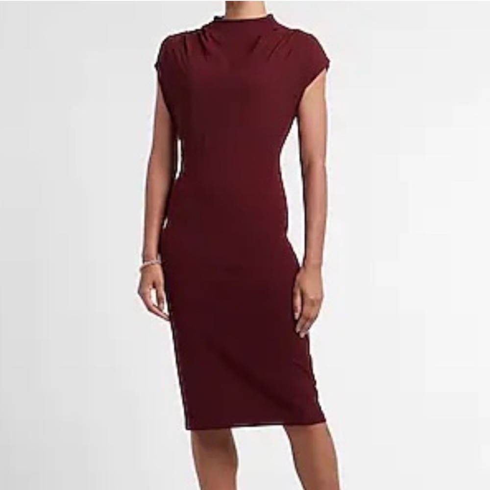 Express Burgundy Cap Sleeve Dress